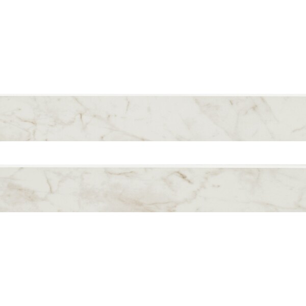 Kaya Carrara Bianco 3 in X 24 in Porcelain Matte Bullnose, 18PK
